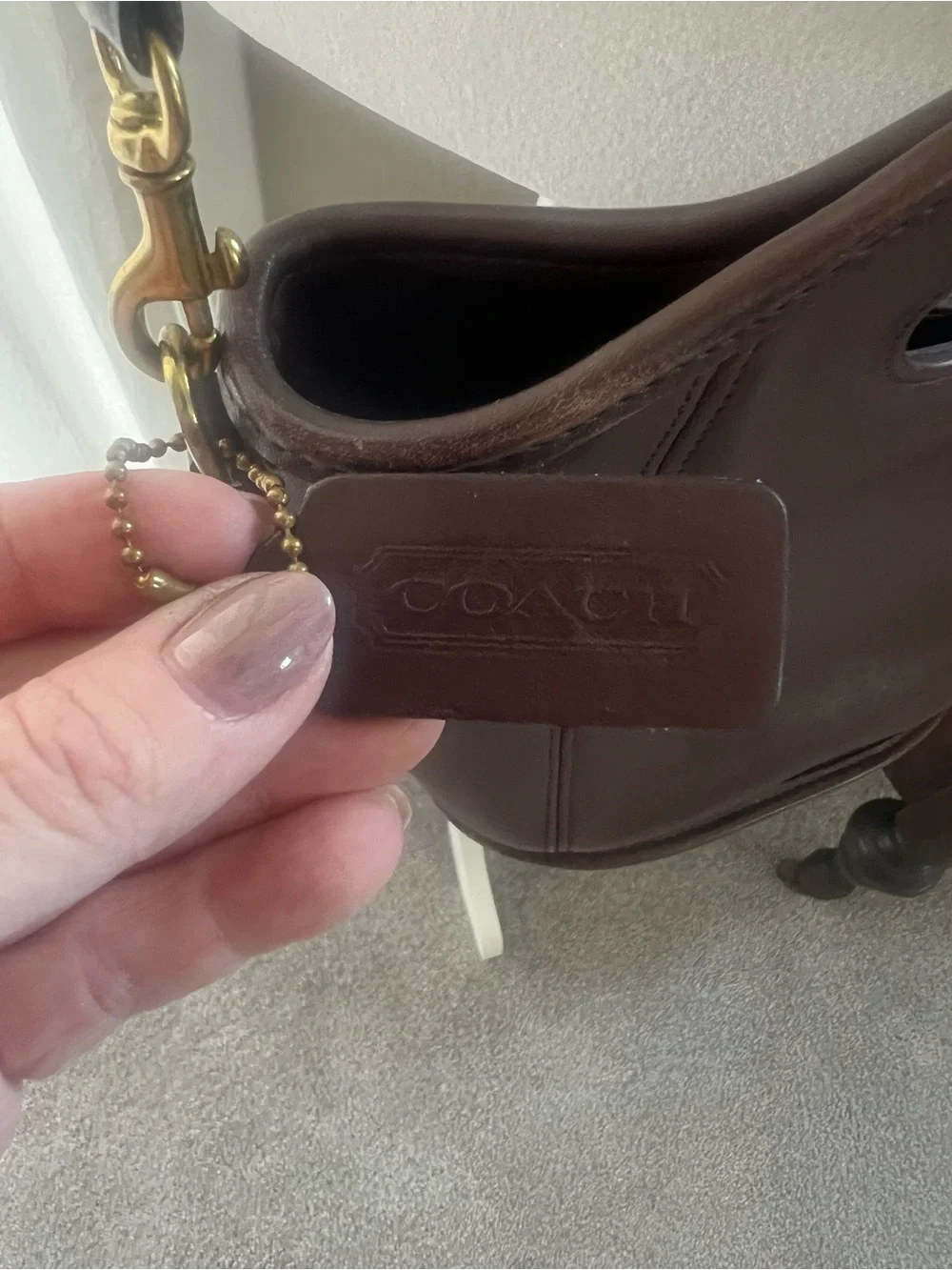 Vintage Coach Brown Leather Mini Purse (Style #9993)